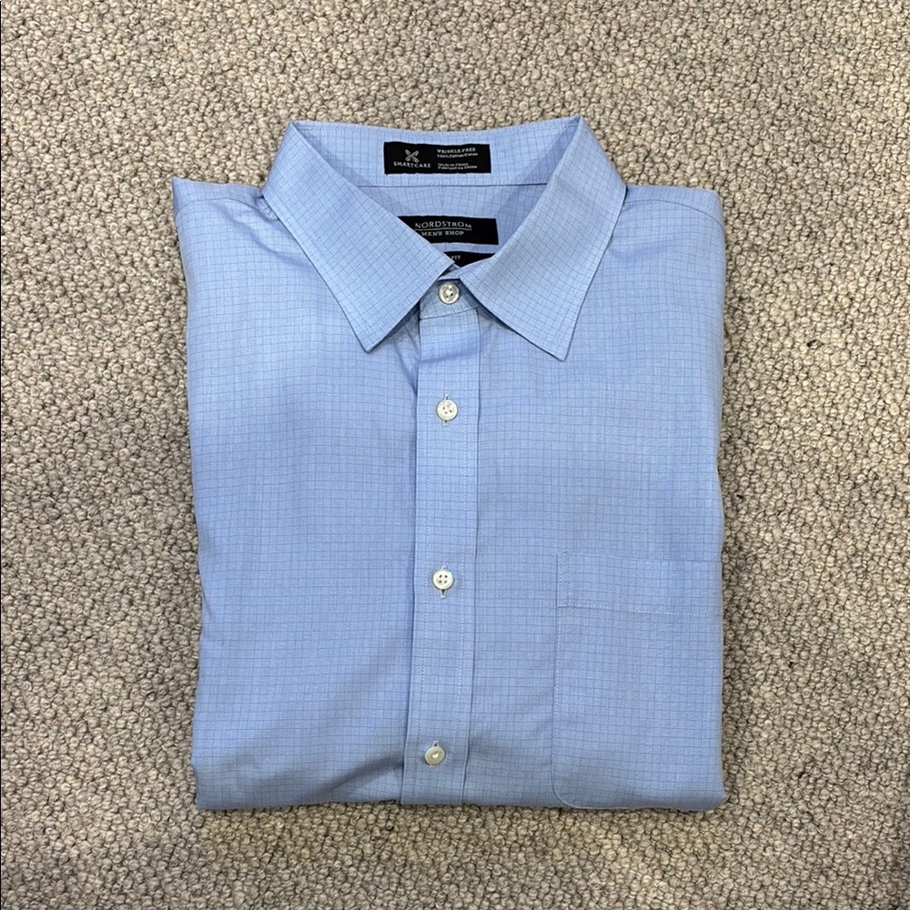 Nordstrom Blue trim fit Dress Shirt